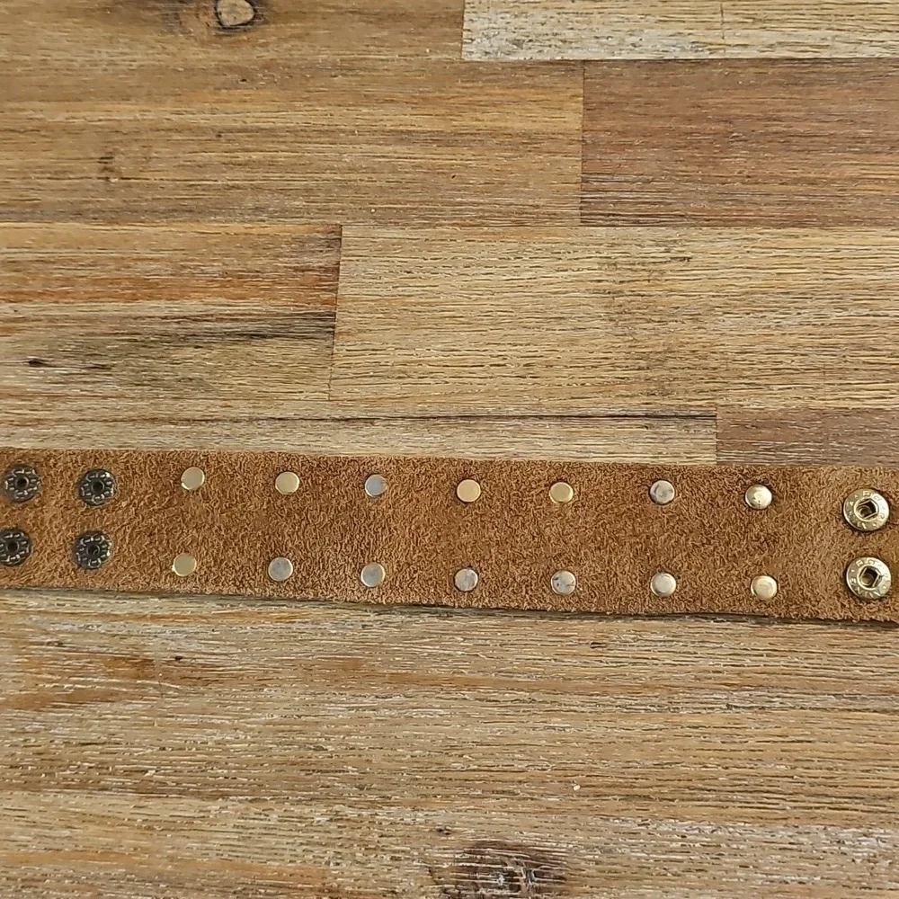 Brown Leather Bracelet with Gold Accents, Men, Unisex